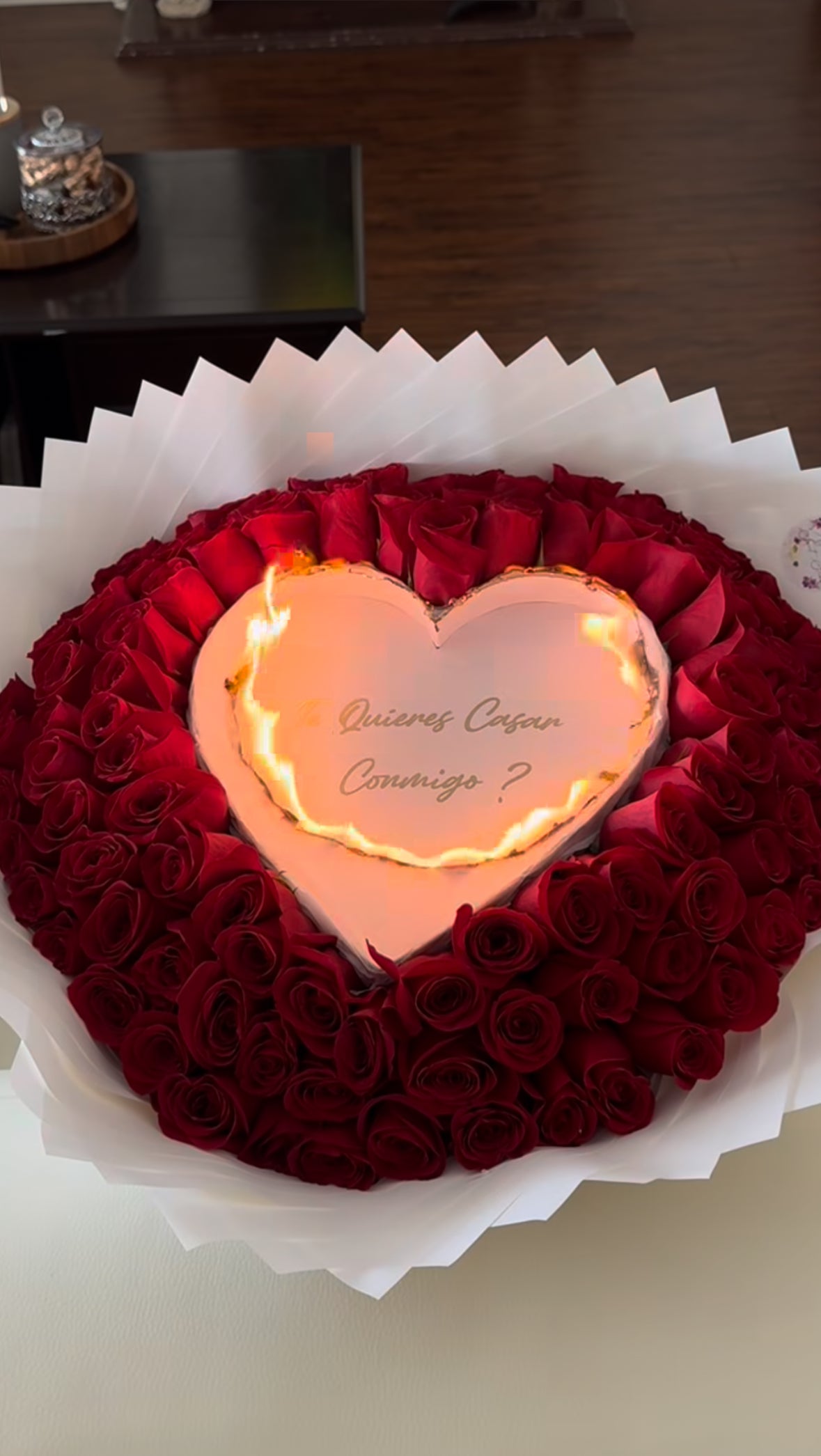 Burn Heart with Message